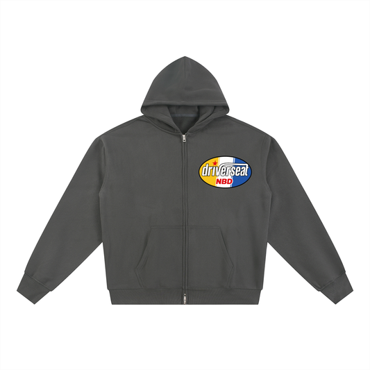 Oval Badge Zip-Through Hoodie