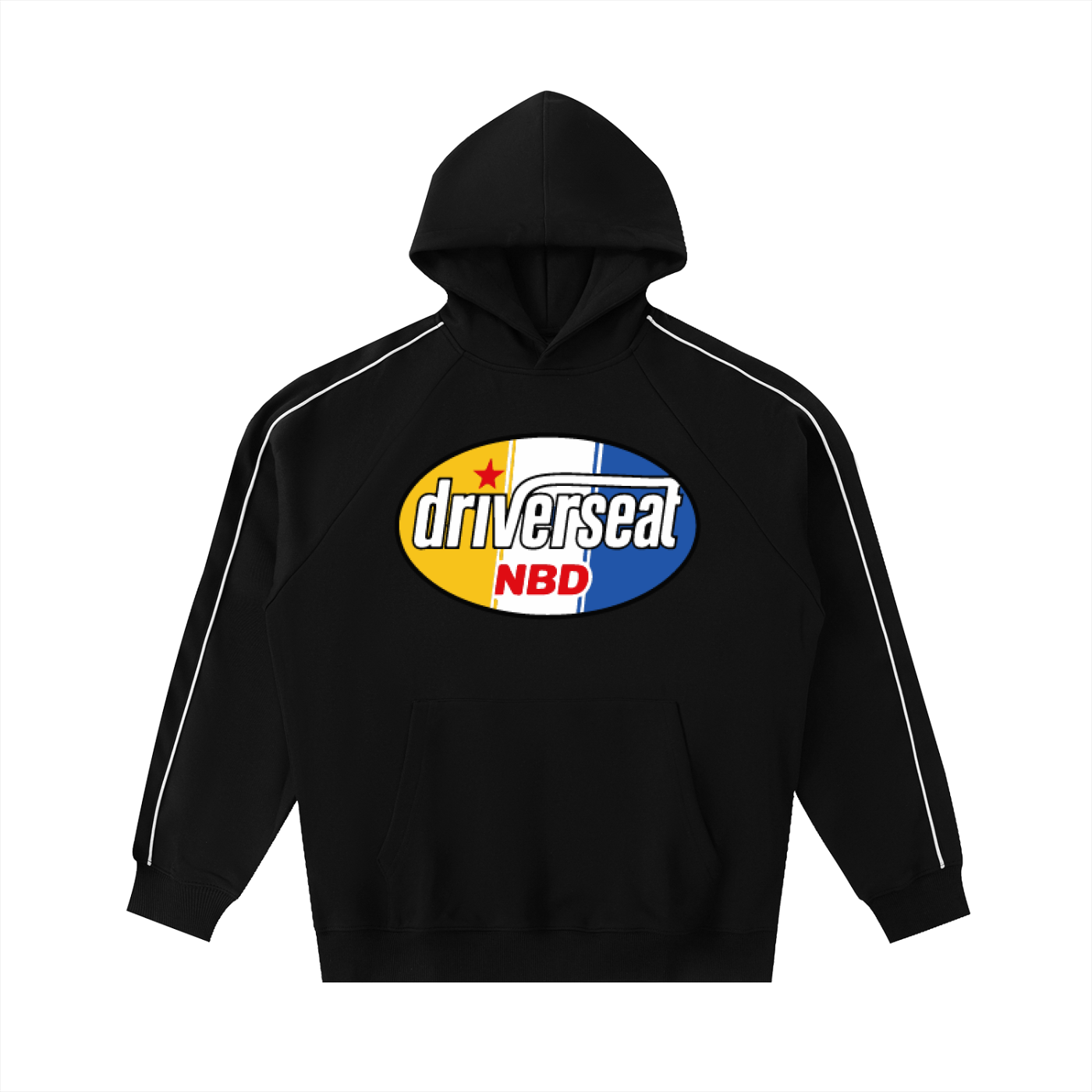 Oval Badge Contrast Piping Hoodie