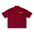 Unisex Striped Boxy Collared Polo Shirt