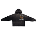 Silent Hand-Frayed Washed Zip Up Hoodie