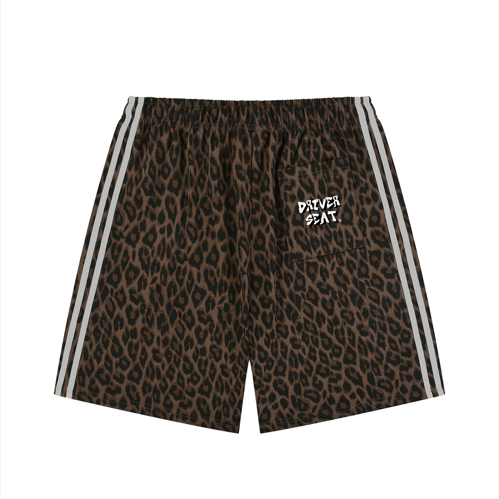 Unisex Heavyweight Leopard Drawstring Shorts