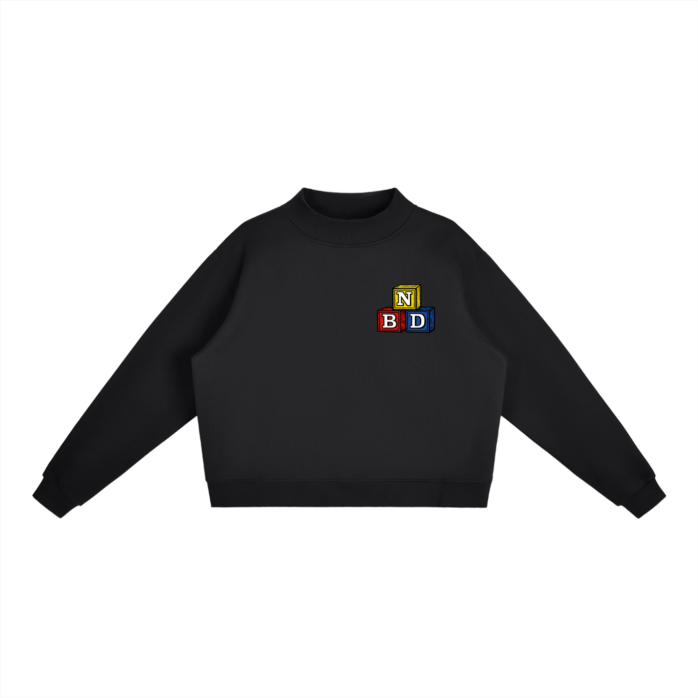 Blocks Fleece Mock-Neck Sweatshirt