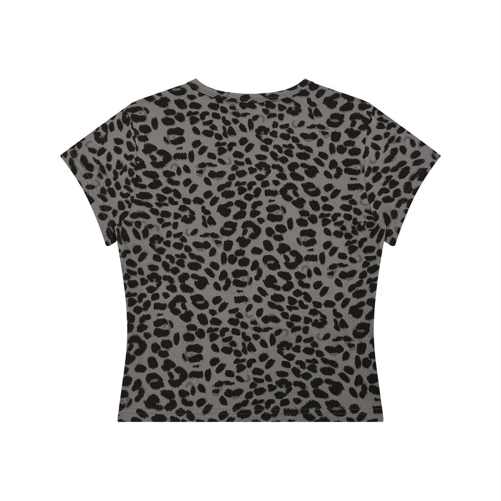 Women’s Tied Leopard Print Crop T-Shirt