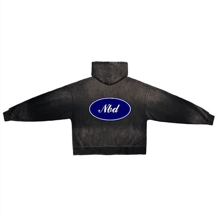 Ford Hand-Frayed Washed Zip Hoodie