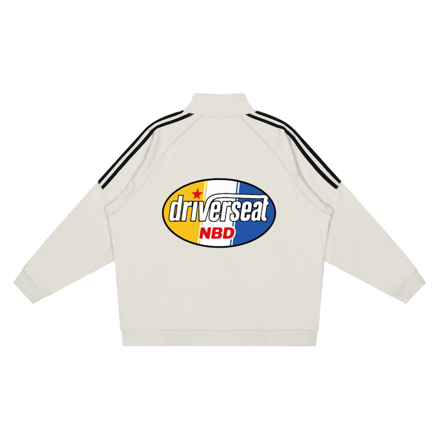 Oval Badge Reflection Striped Sleeve  Jacket