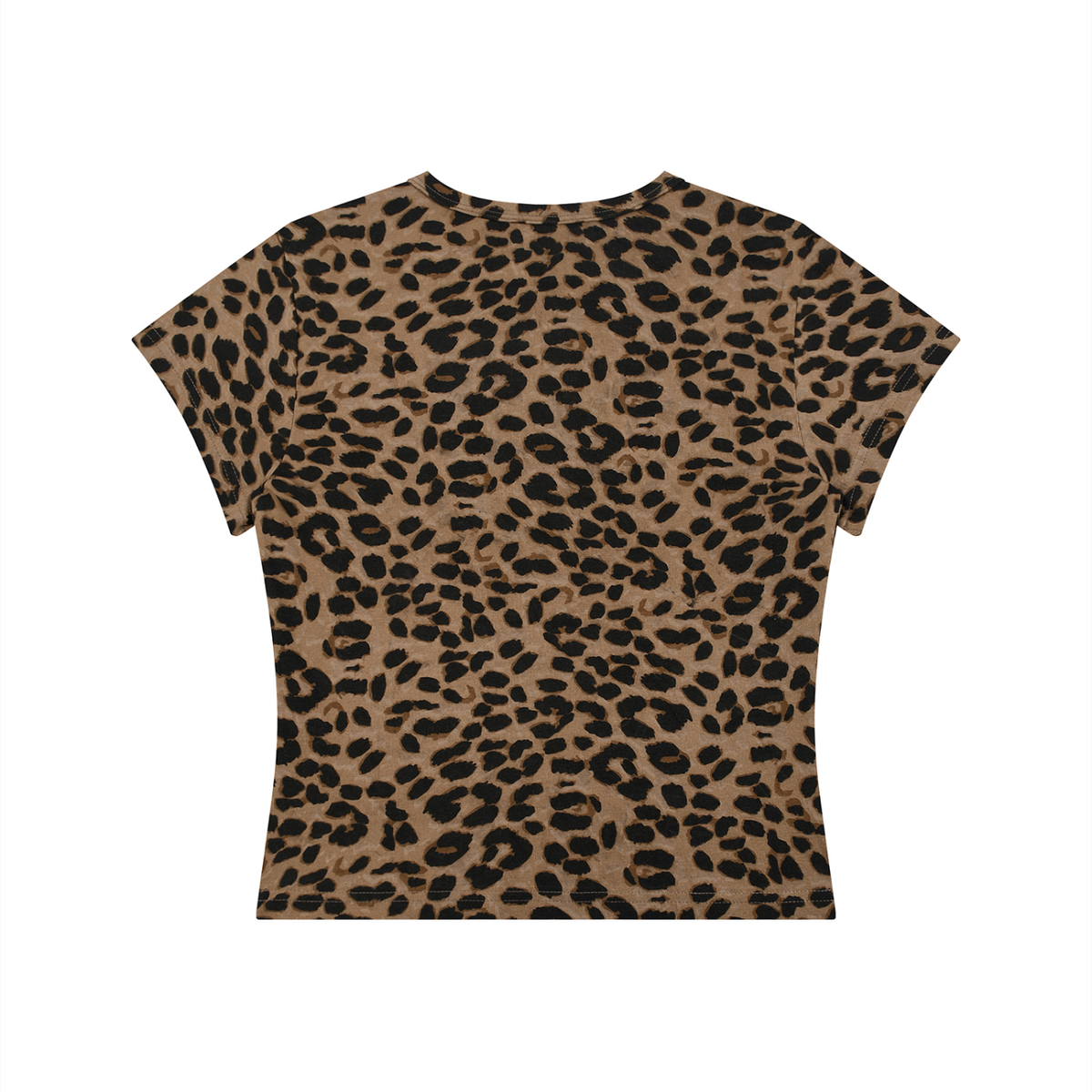 Women’s Tied Leopard Print Crop T-Shirt