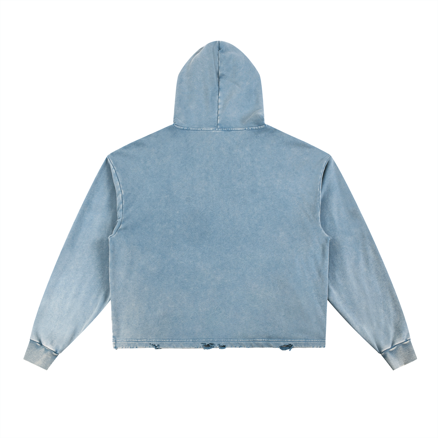 Plated Vintage Washed Frayed-Hem Hoodie