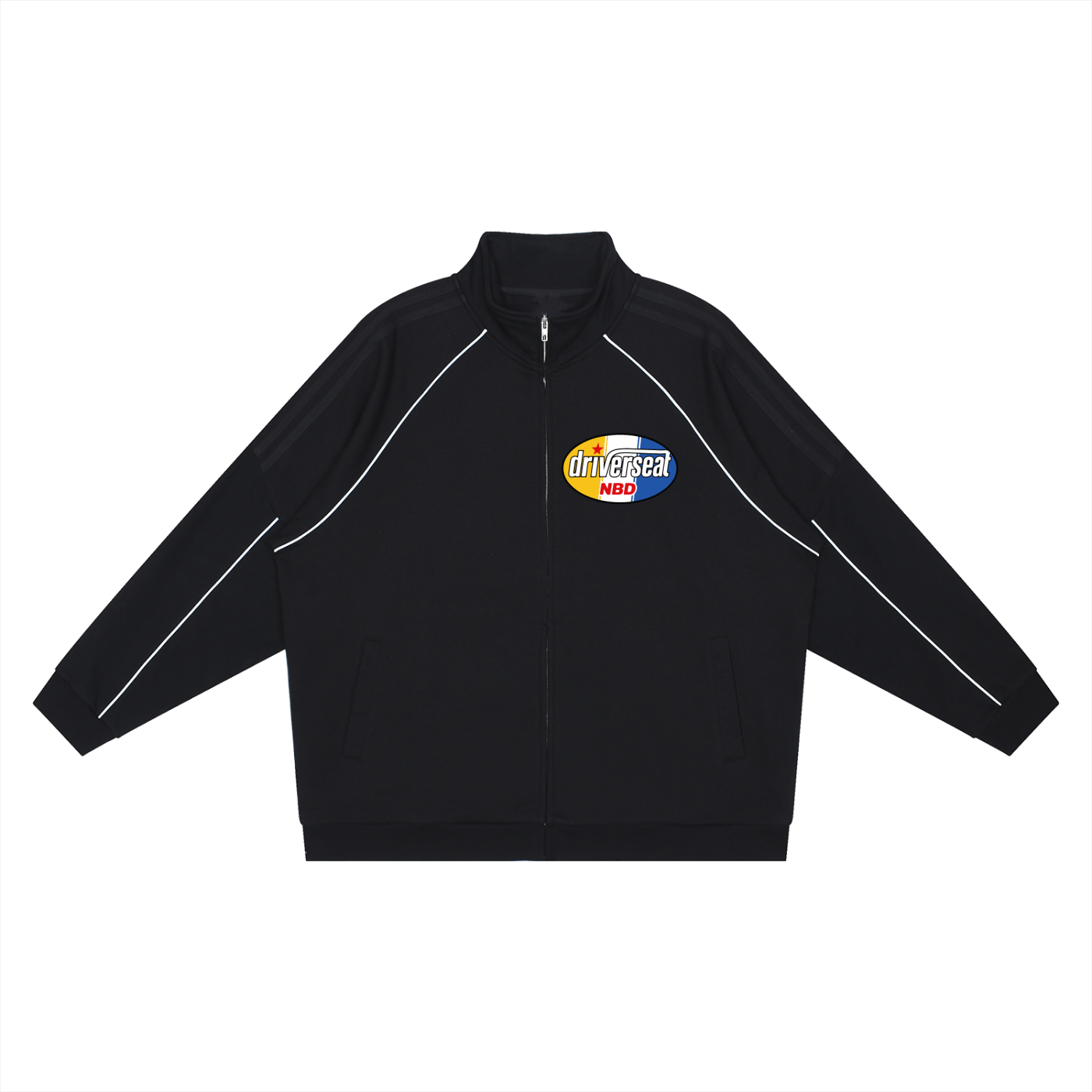 Oval Badge Reflection Striped Sleeve  Jacket
