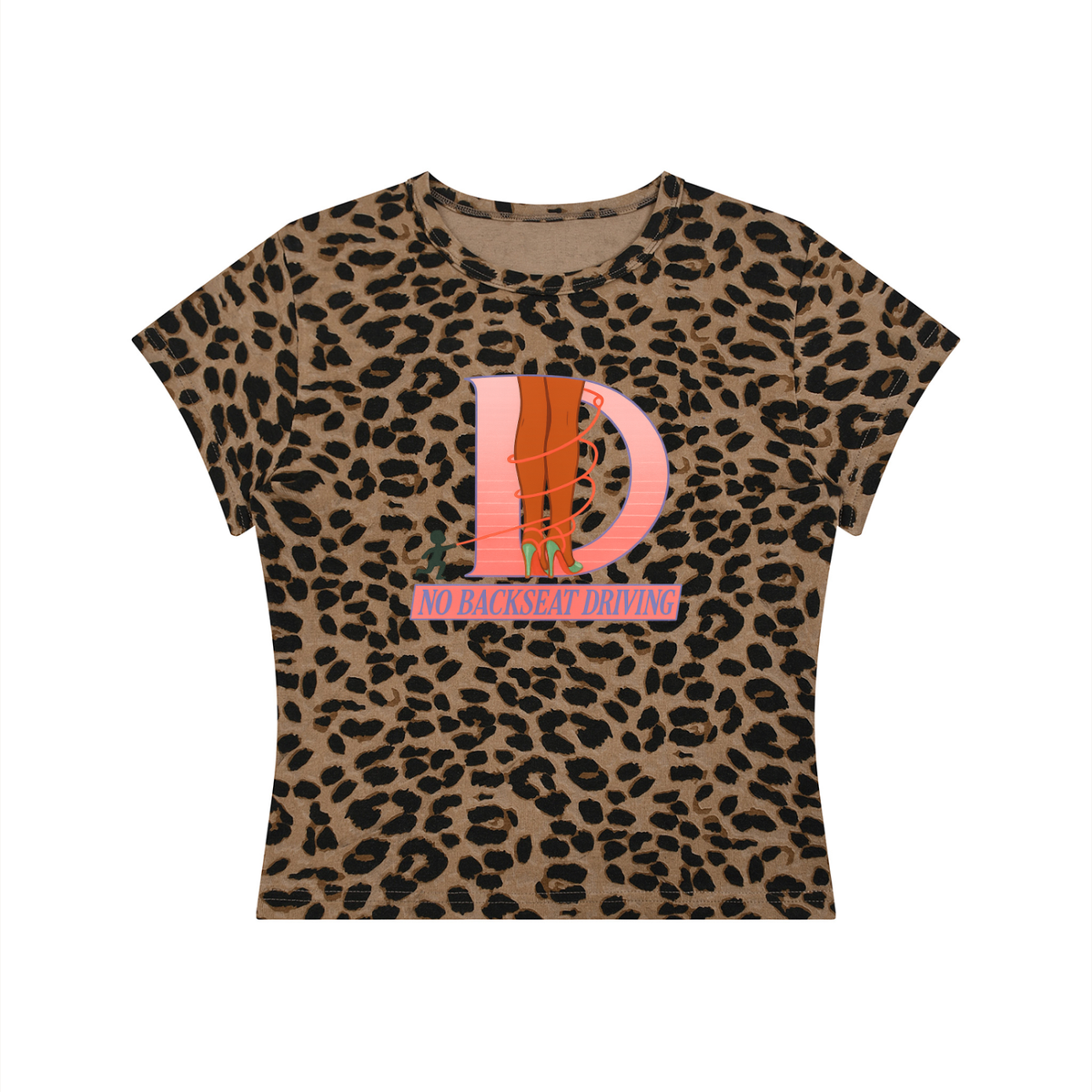 Women’s Tied Leopard Print Crop T-Shirt
