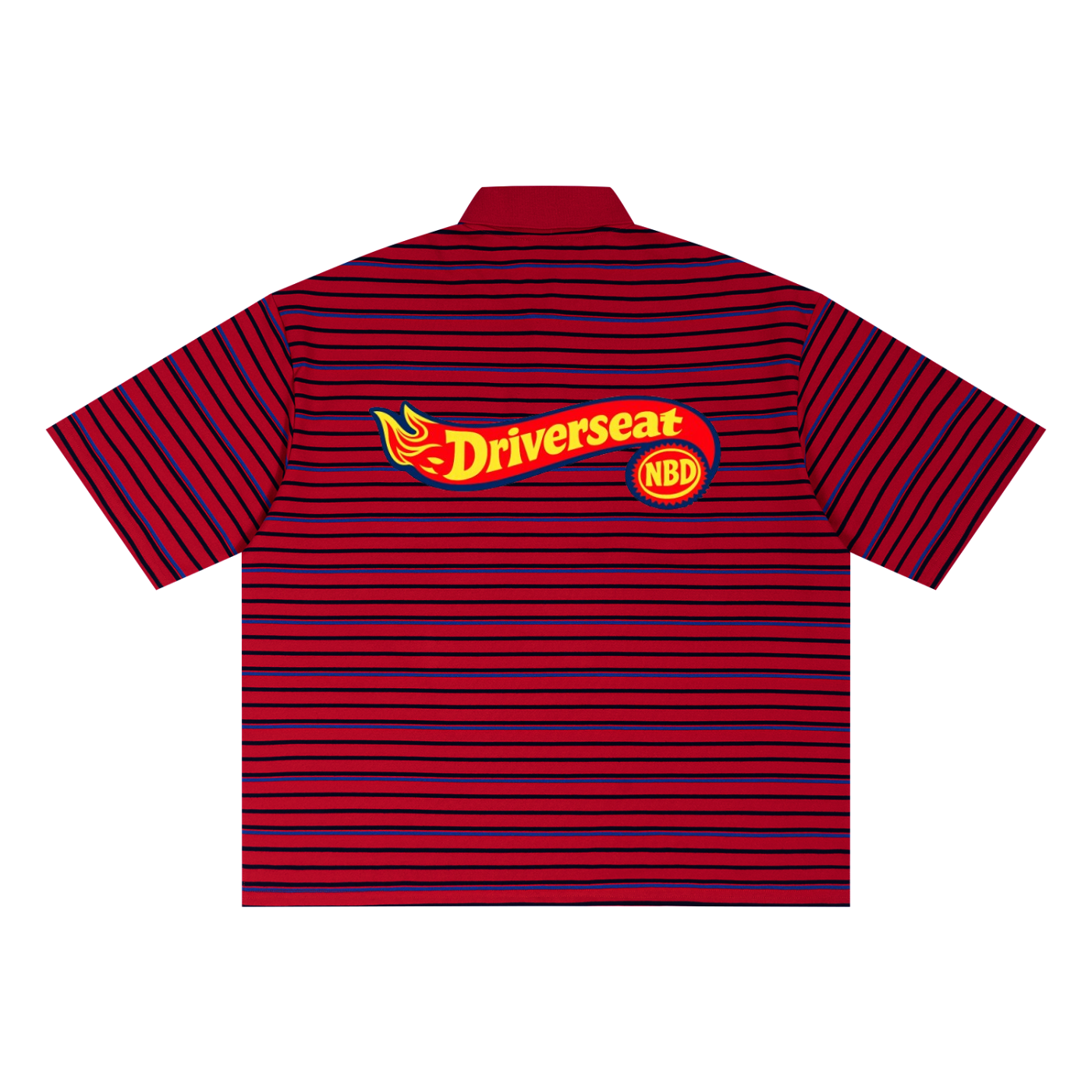 Unisex Striped Boxy Collared Polo Shirt