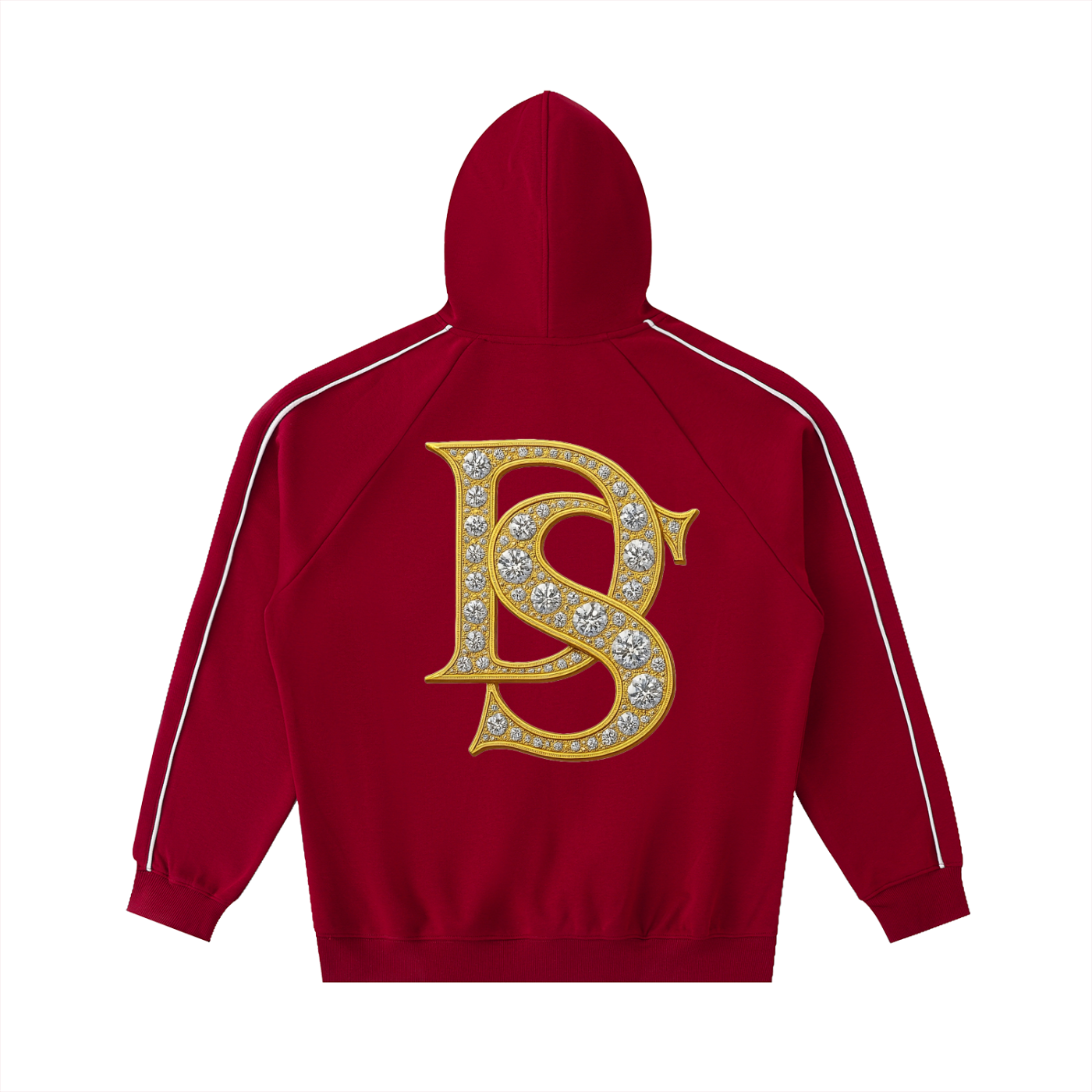 Bling Contrast Piping Hoodie