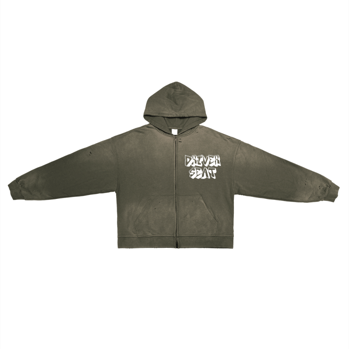 OG Hand-Frayed Washed Zip Hoodie
