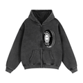 Tire Washed Zip Up Jacket
