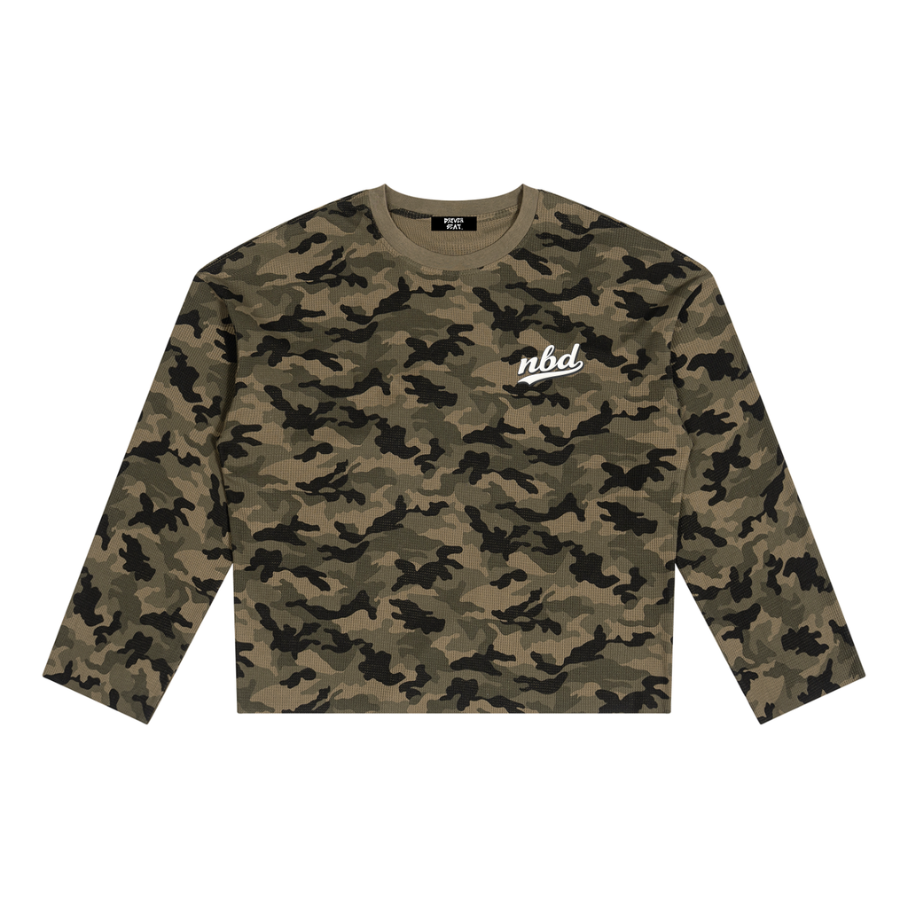 Secondary Script Camo Waffle Long Sleeve