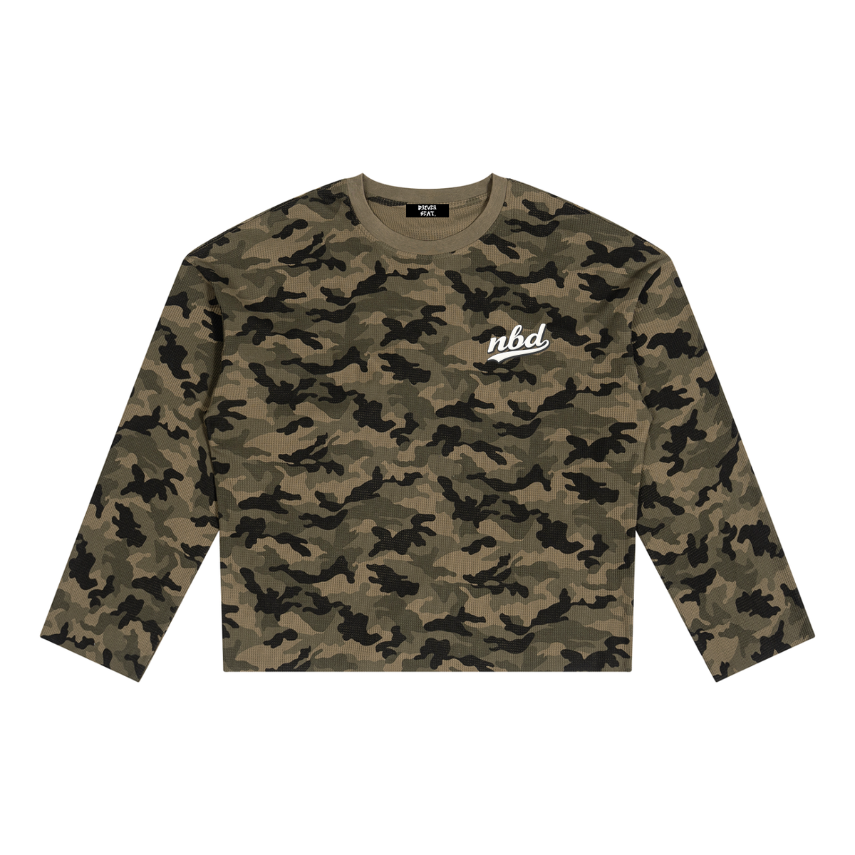 Secondary Script Camo Waffle Long Sleeve