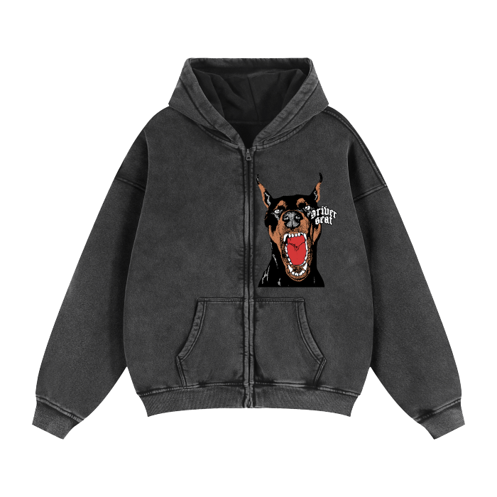 Doberman Washed Zip Up Jacket