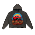 Stuck on Top Vintage Washed Frayed-Hem Hoodie