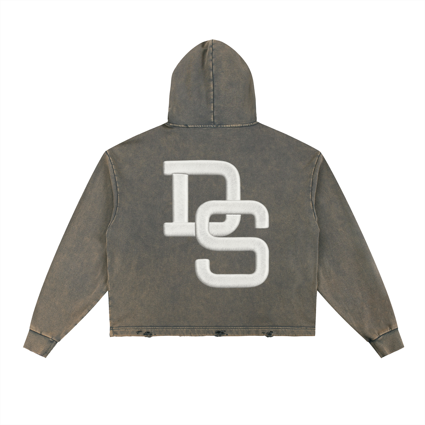 Stitch Vintage Washed Frayed-Hem Hoodie