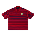 Unisex Striped Boxy Collared Polo Shirt