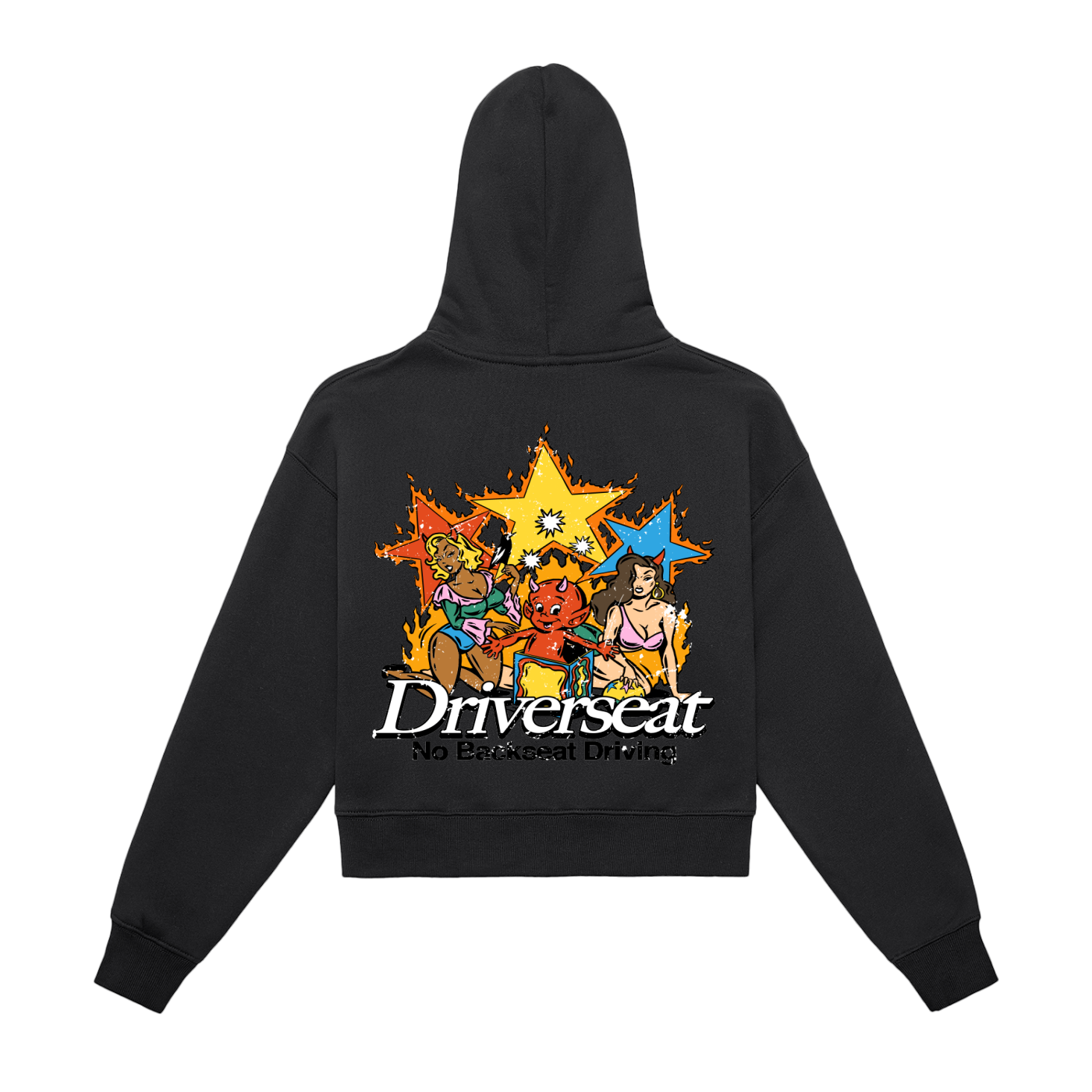 Stellar Mischef Fleeced Zip-Up Cropped Hoodie