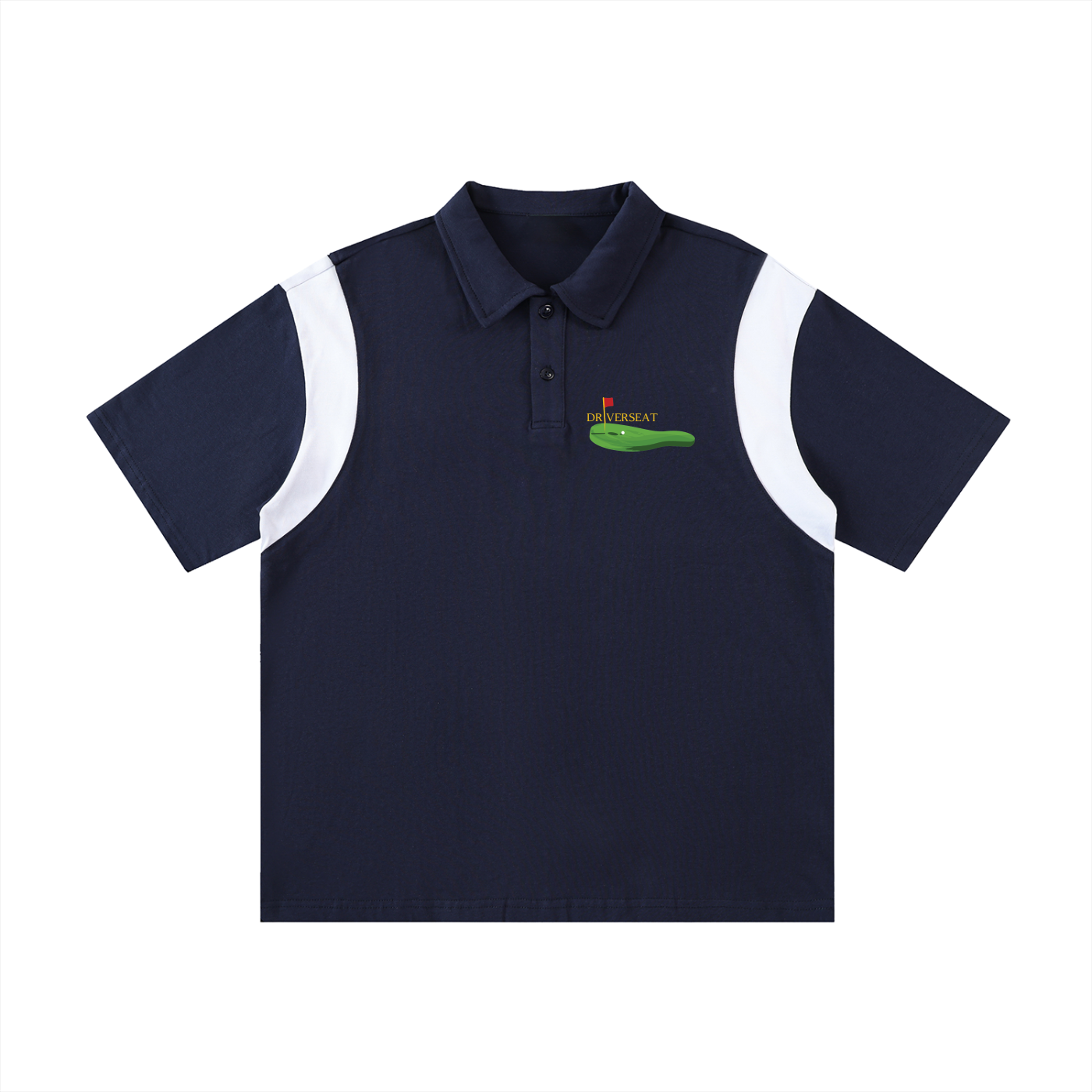 Greensmen Contrast Panel Cotton Polo Shirt