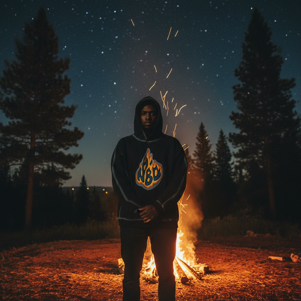 NBD Flame Sunfaded Edge Hoodie