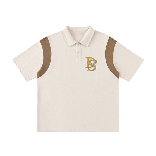 Bling Contrast Panel Polo Shirt