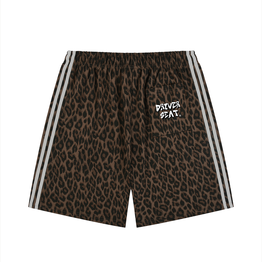 Unisex Heavyweight Leopard Drawstring Shorts
