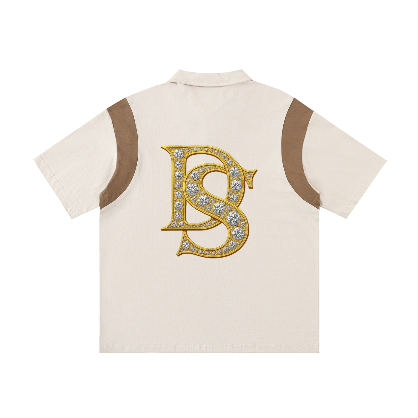 Bling Contrast Panel Polo Shirt