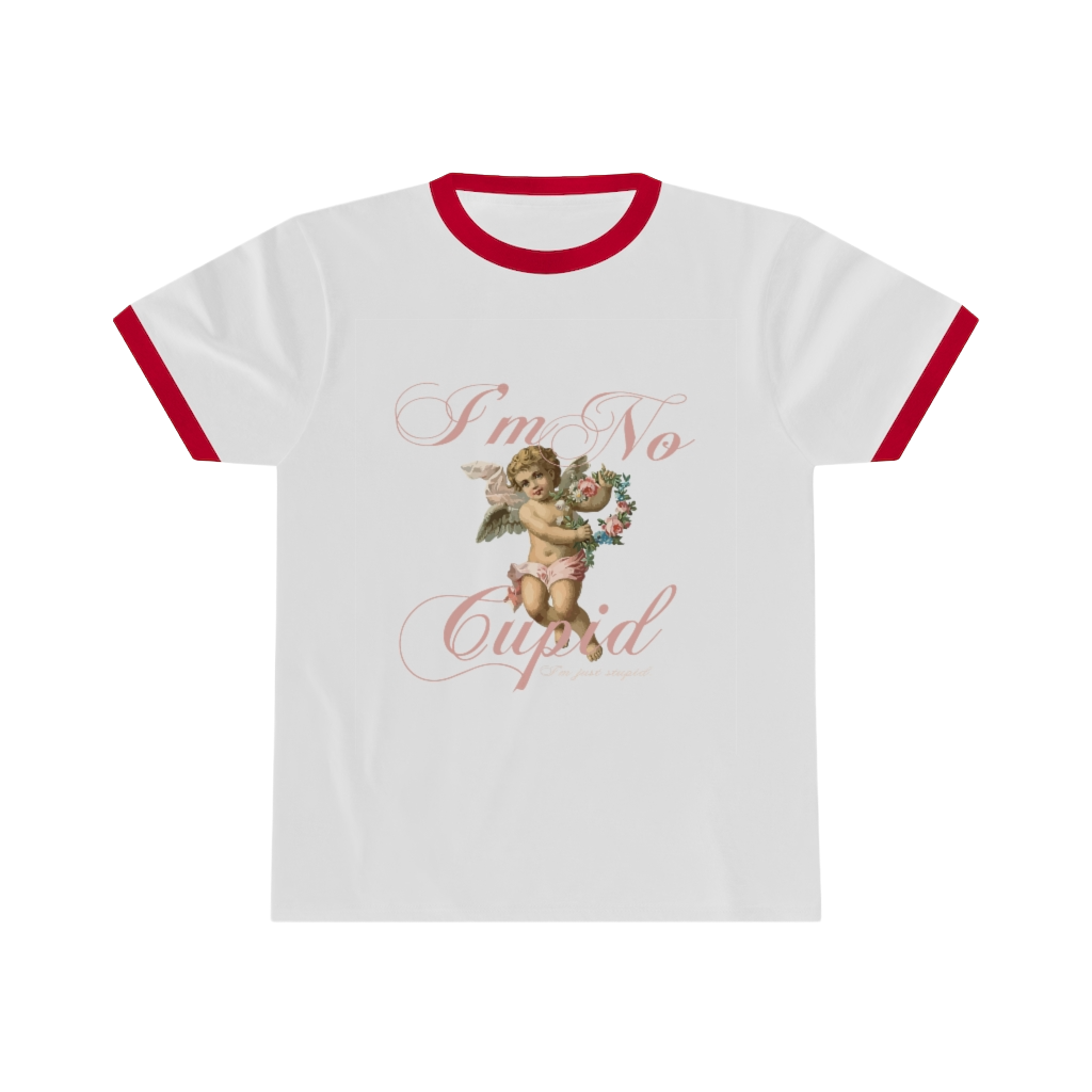 Stupid Cupid Ringer Tee - White/Red