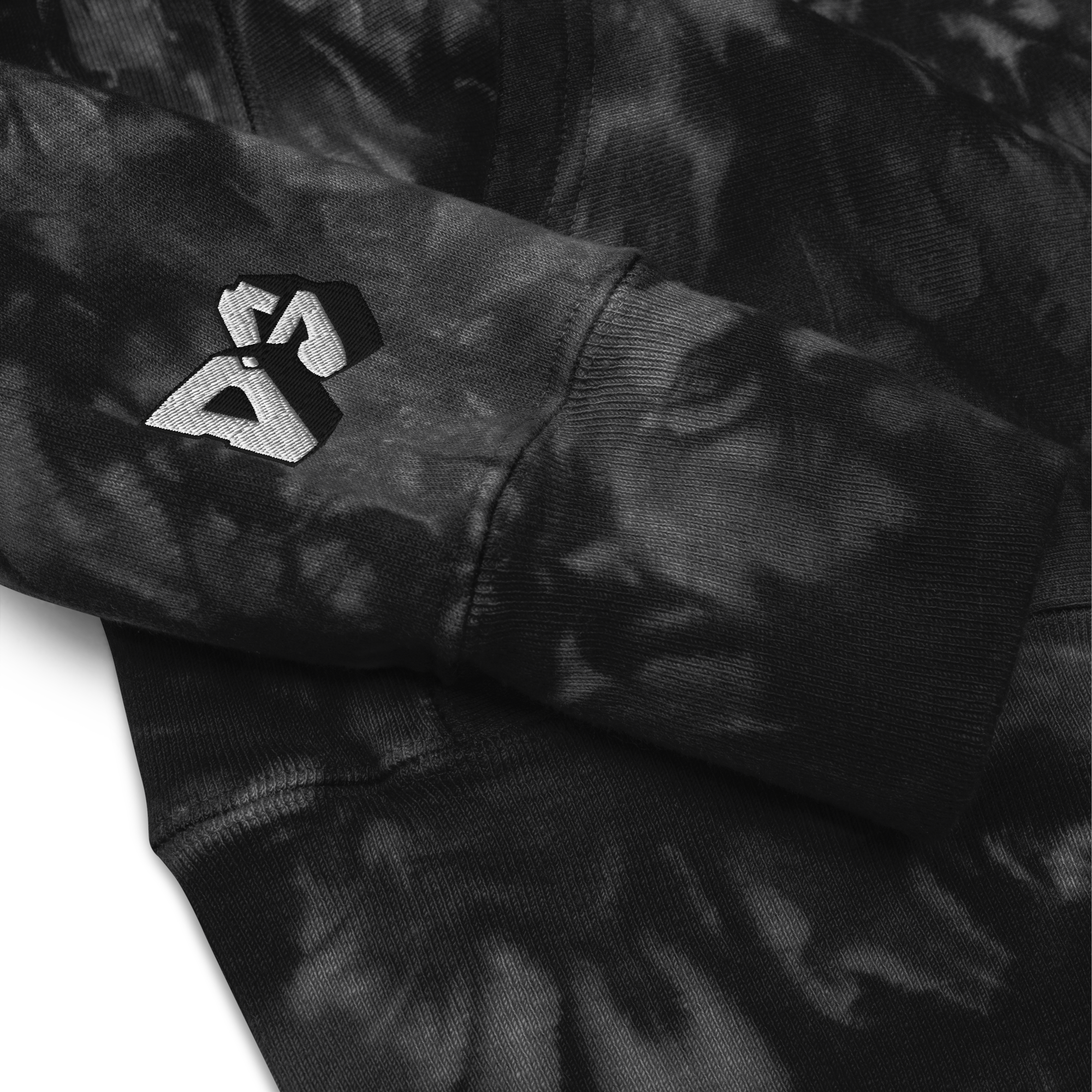 Logo Tie-Dye Champion Hoodie - Black