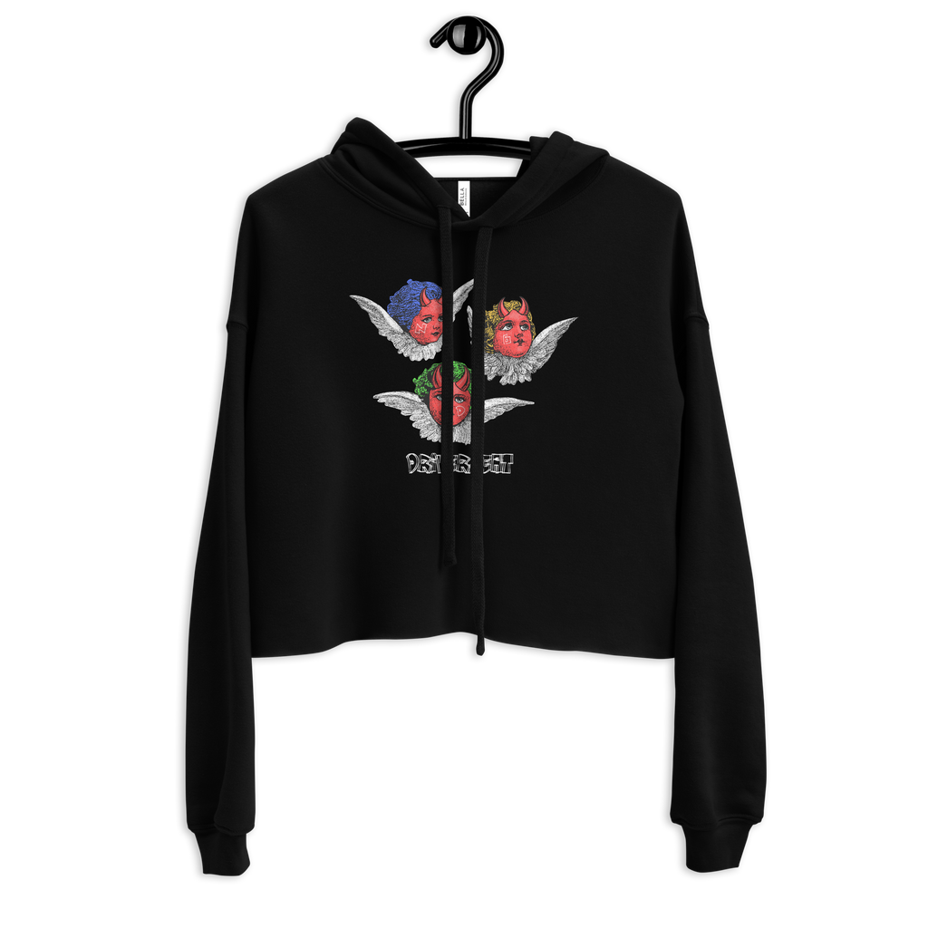 D'Evils Crop Hoodie - Black