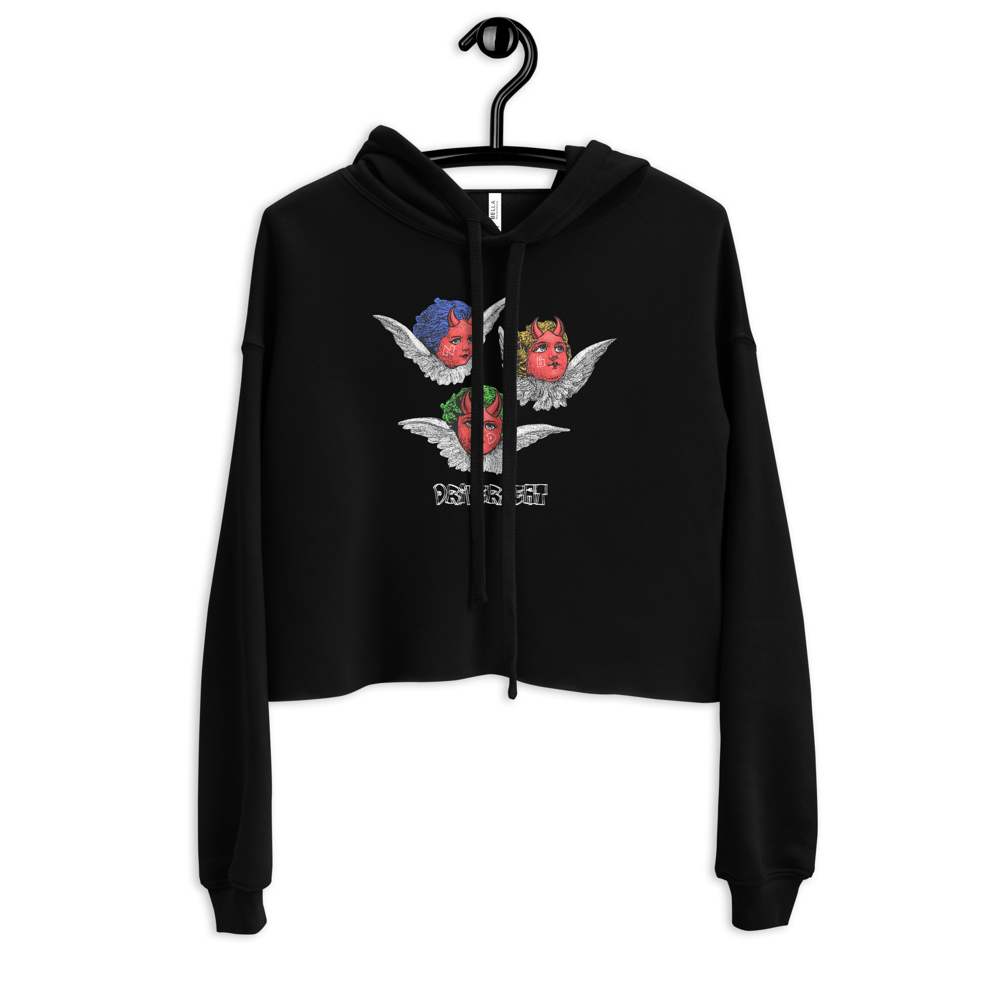 D'Evils Crop Hoodie - Black