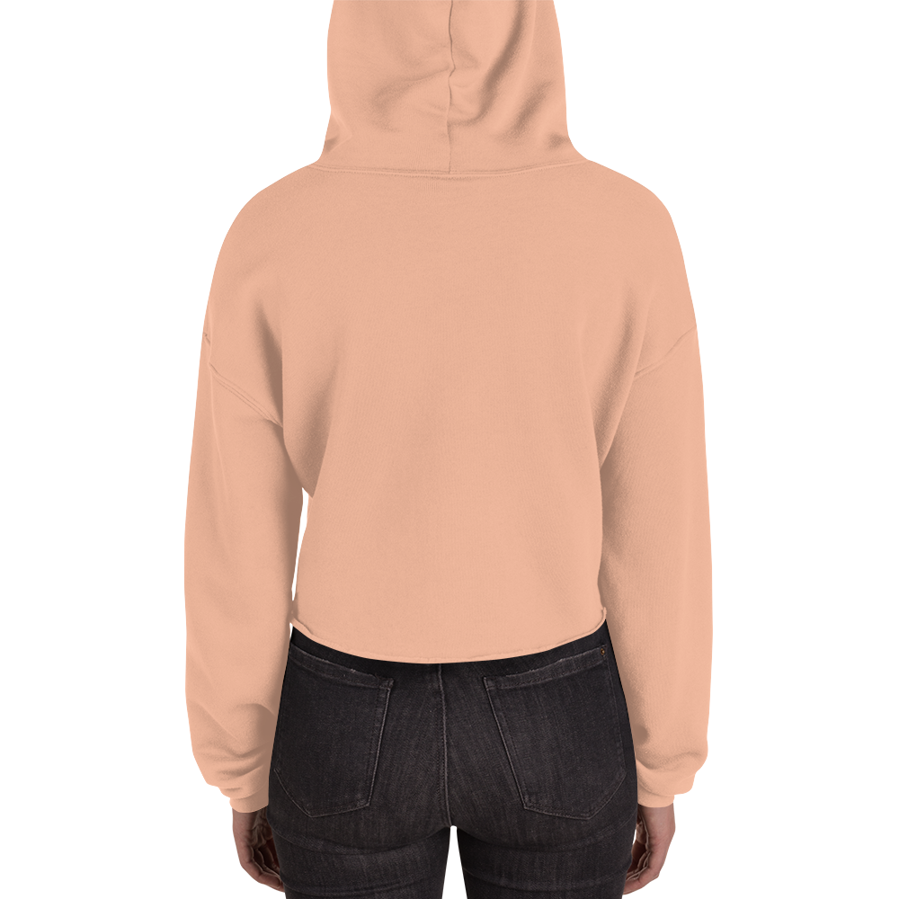 The World Is Yours Crop Hoodie - Peach