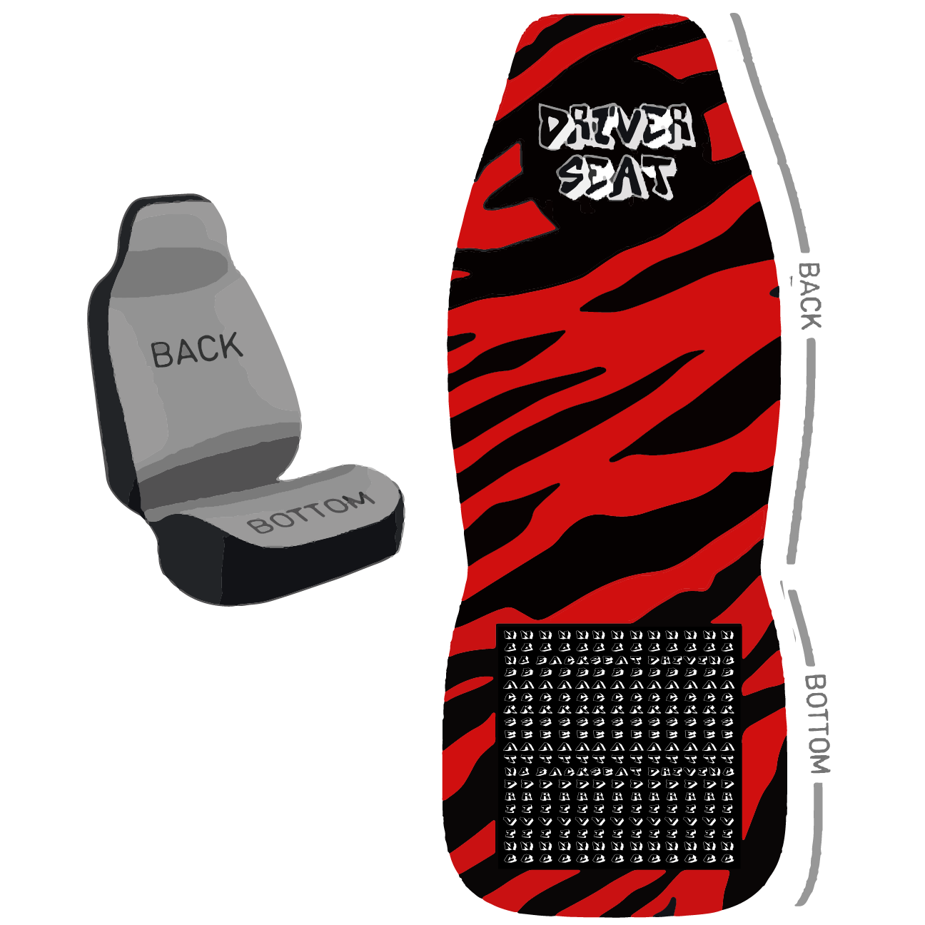 Seat Cover - Red Zebra