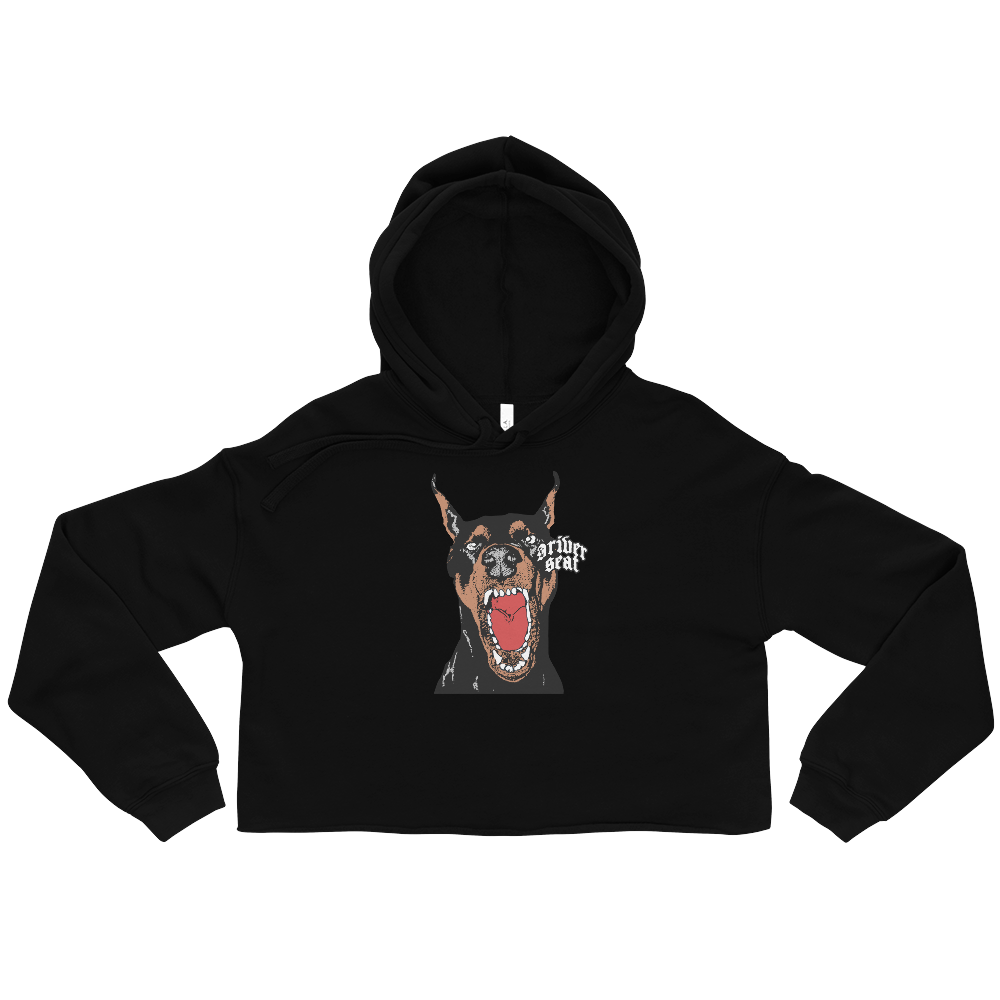 Doberman Crop Hoodie - Black