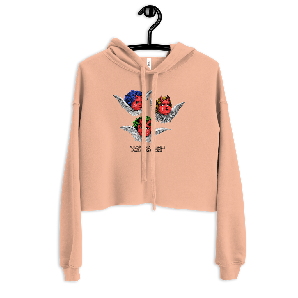 D'Evils Crop Hoodie - Peach