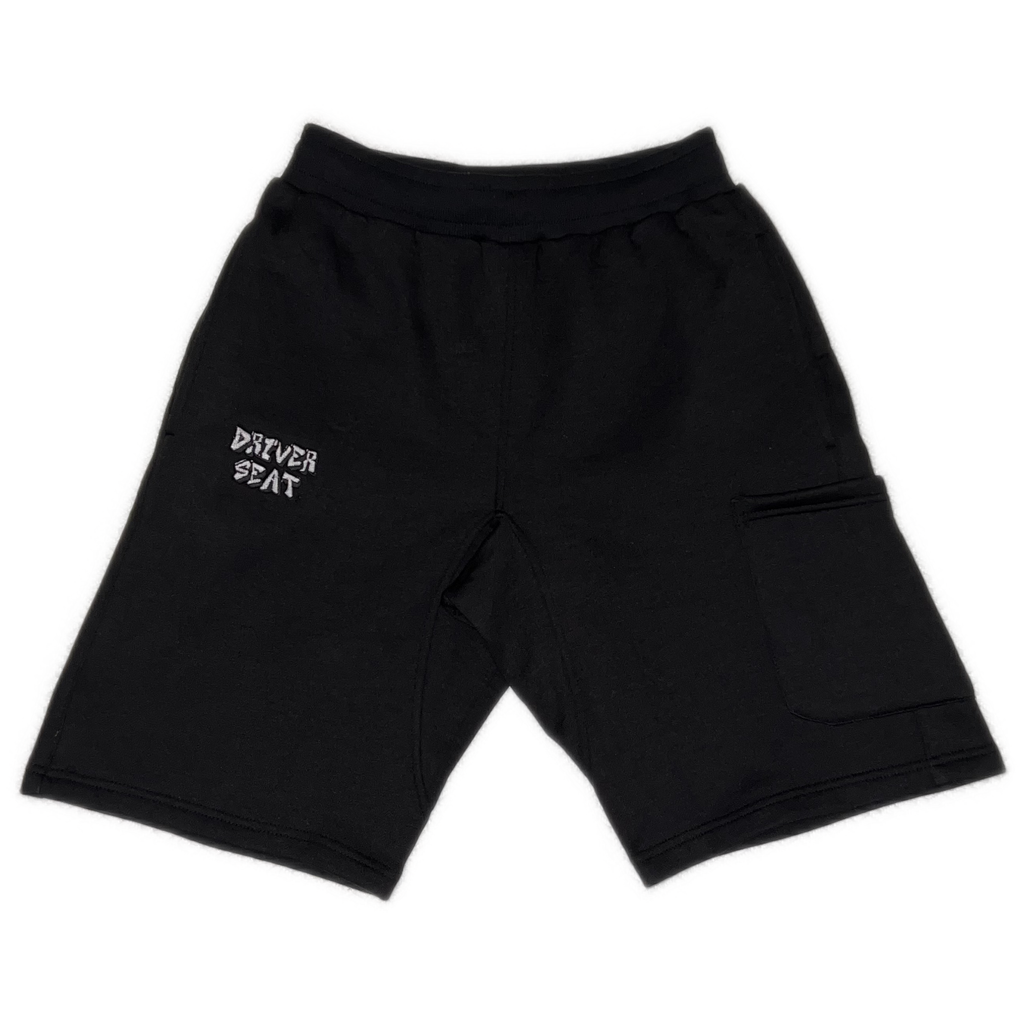 Fleece Cargo Shorts - Black