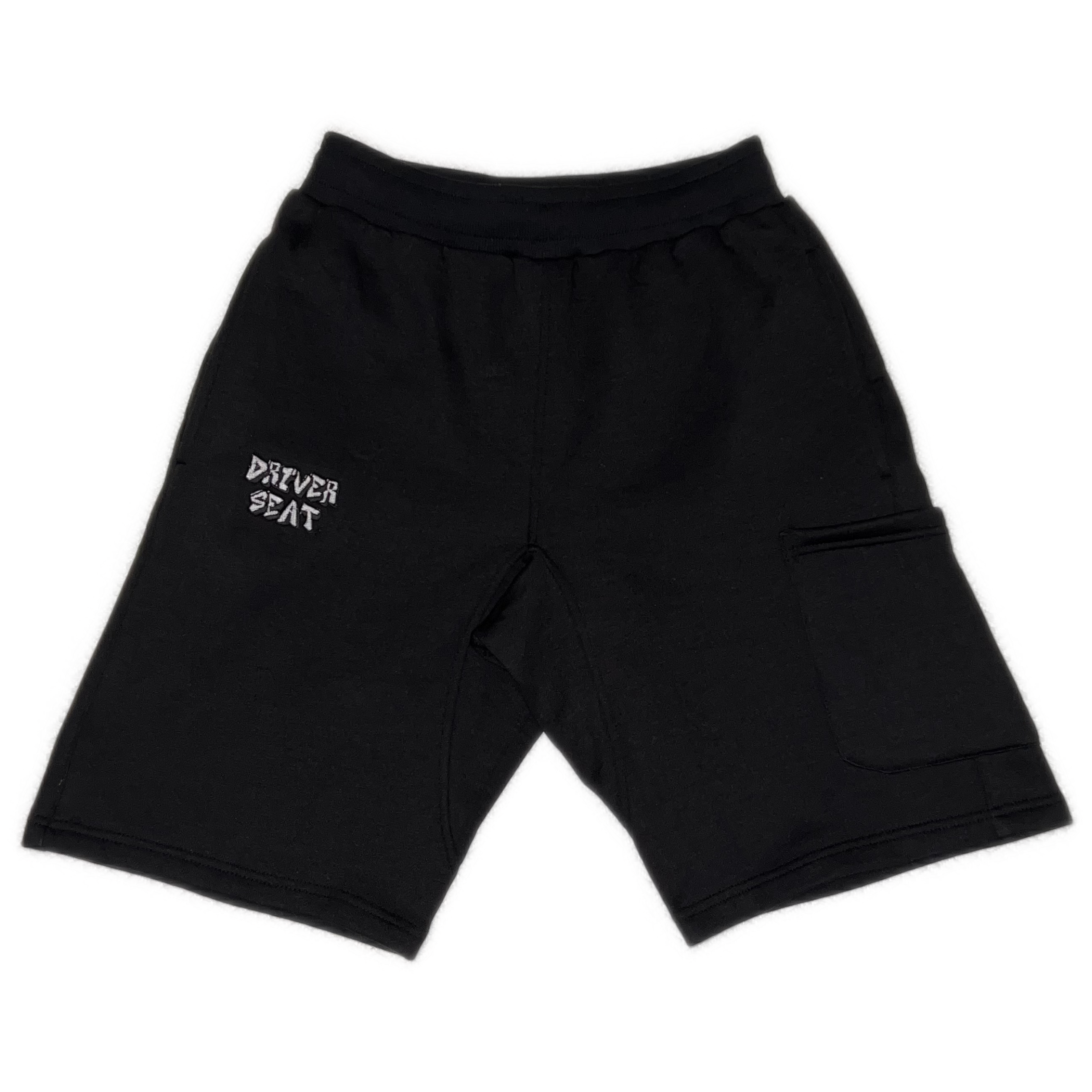 Fleece Cargo Shorts - Black