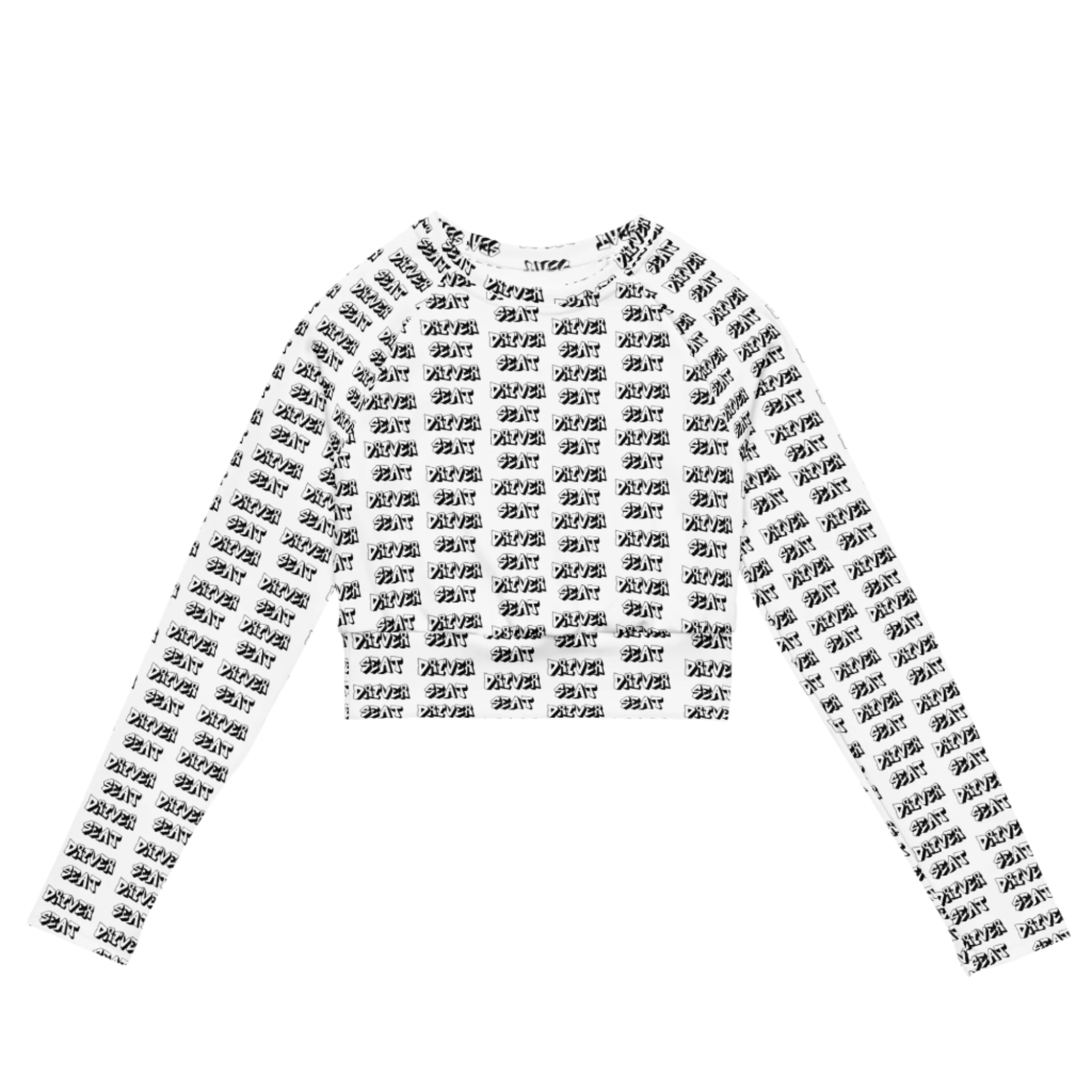 Repeater Long Sleeve Crop Top - White