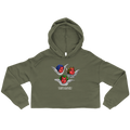 D'Evils Crop Hoodie - Military Green