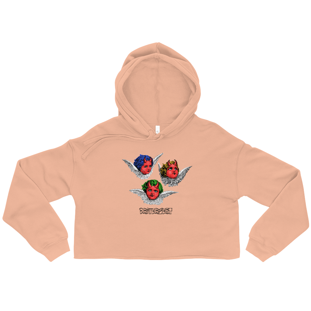 D'Evils Crop Hoodie - Peach