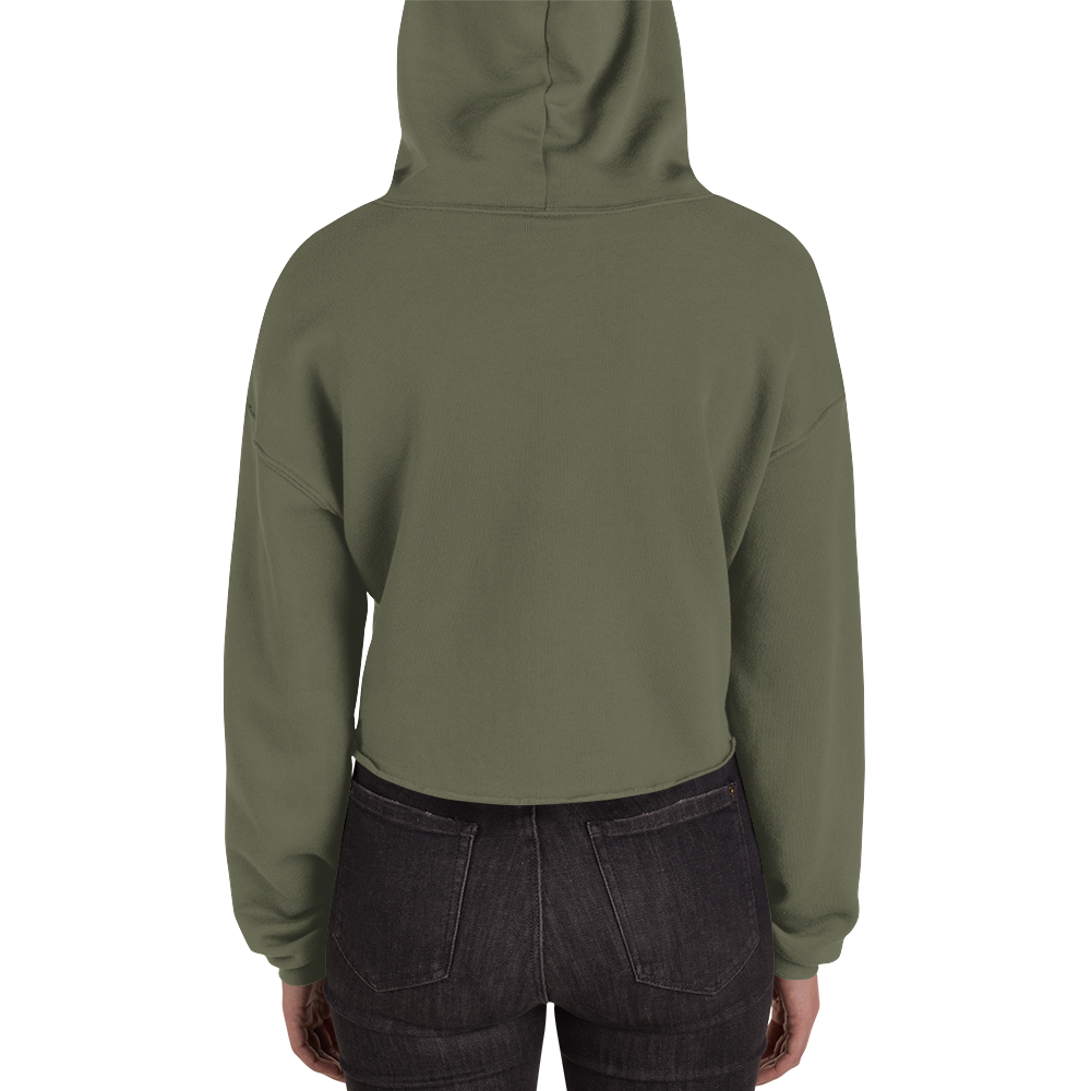 D'Evils Crop Hoodie - Military Green