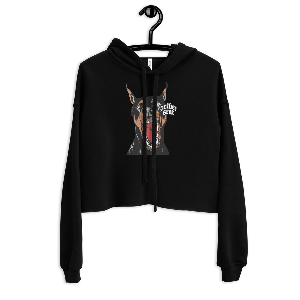 Doberman Crop Hoodie - Black