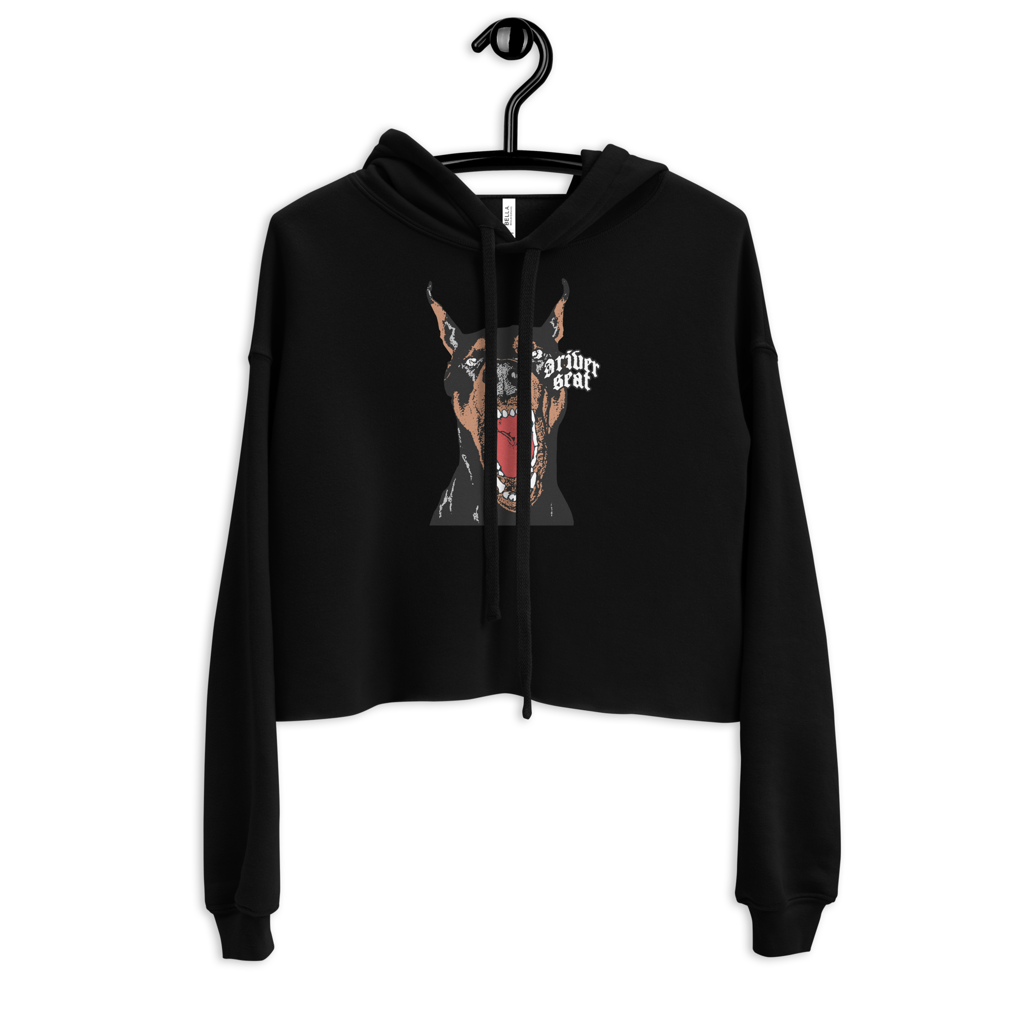 Doberman Crop Hoodie - Black