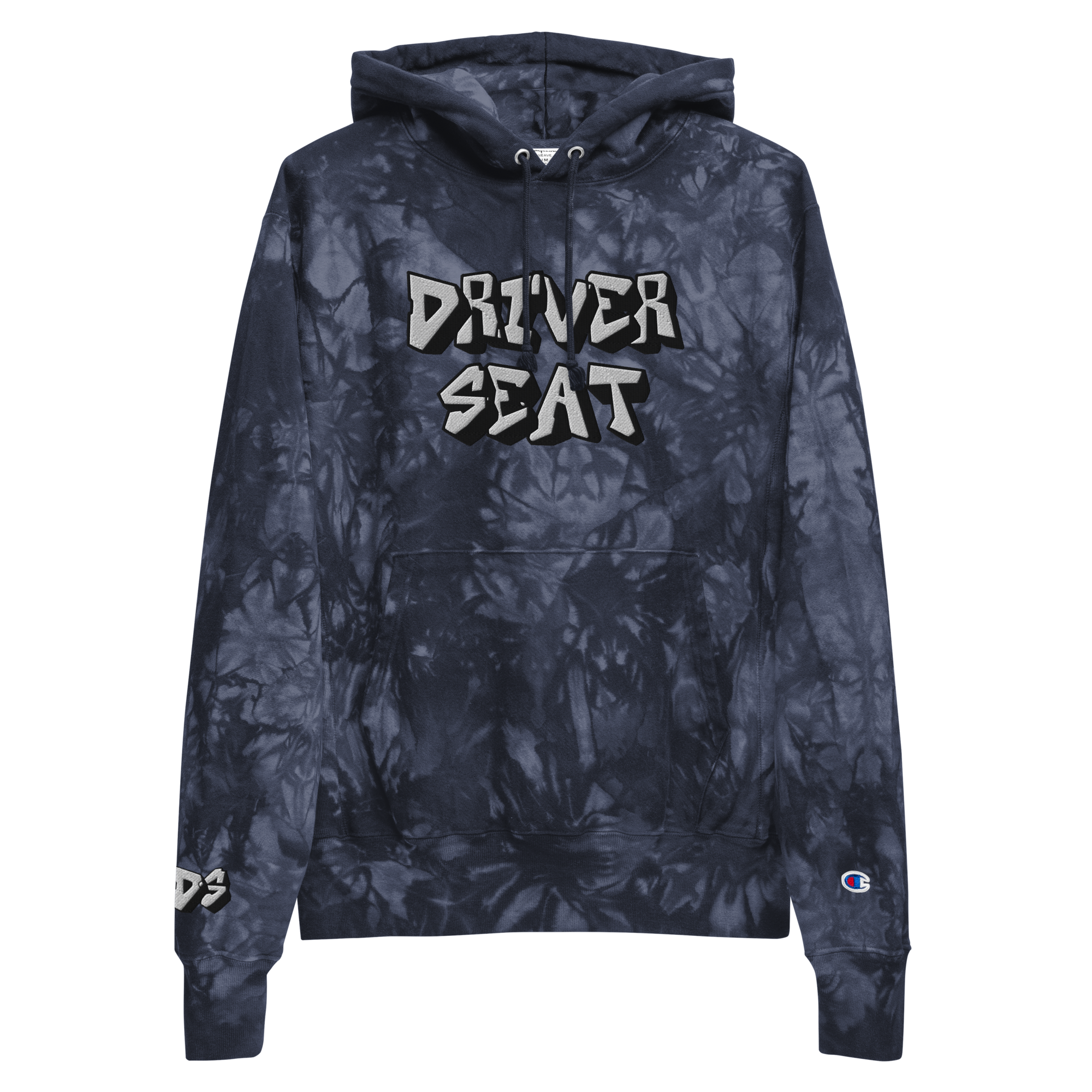 Logo Tie-Dye Champion Hoodie - Navy