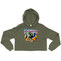 The World Is Yours Crop Hoodie - Military Green