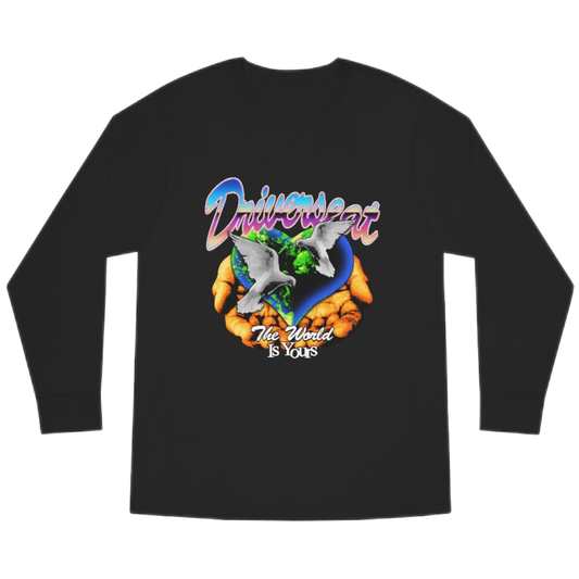 The World is Your Long Sleeve Tee - Black
