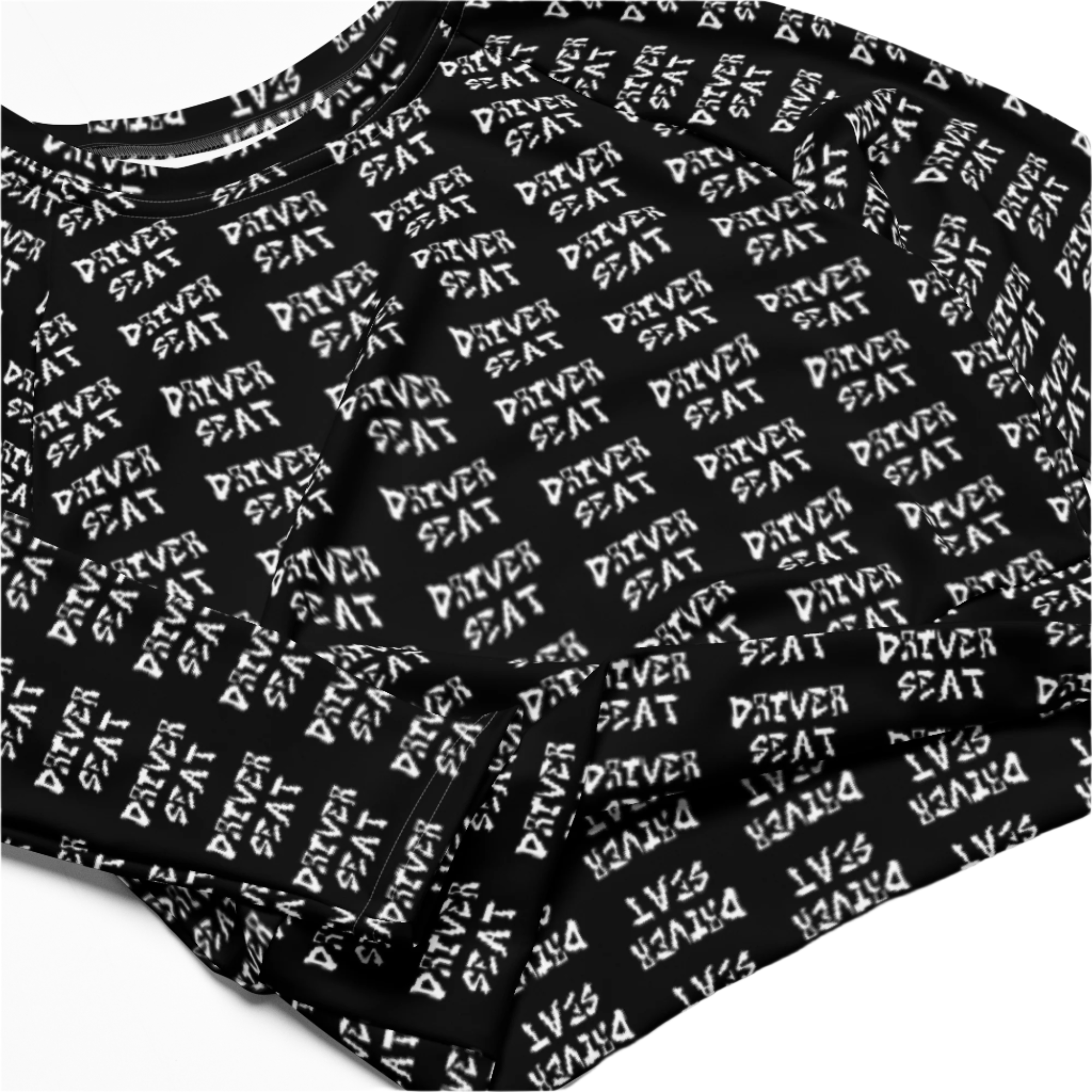 Repeater Long Sleeve Crop Top - Black