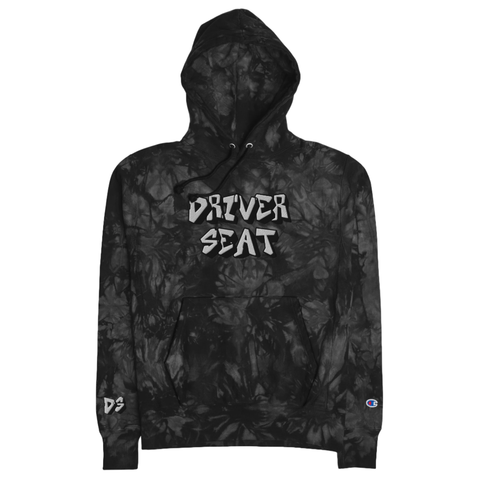 Logo Tie-Dye Champion Hoodie - Black